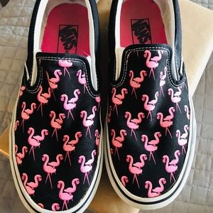 Vans flamingo slip ons